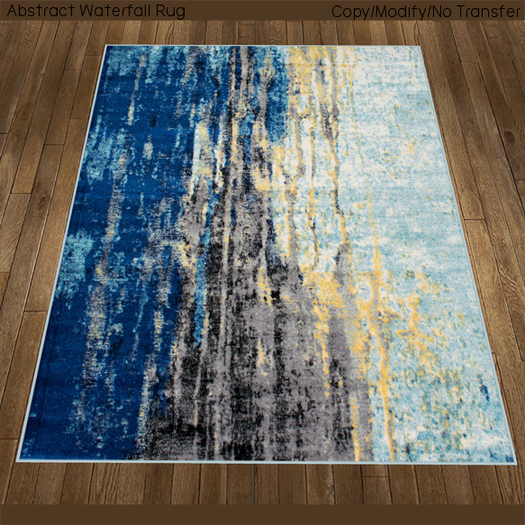 Second Life Marketplace Abstract Waterfall RugBlue